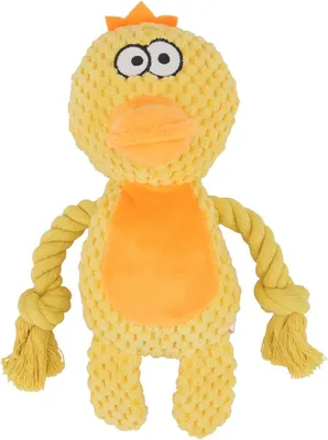 Produktbild von Squeaky Hundespielzeug, Gelbes Entchen, Plüsch Kauspielzeug für Welpen und kleine Hunde, Interaktives