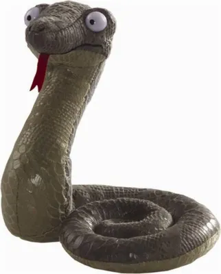 Image de Serpent en peluche 18 cm vert foncé
