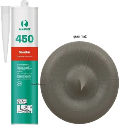 Produktbild von Ramsauer 450 Sanitär Silicon Fugen Dichtstoff 310ml Kartusche grau MATT