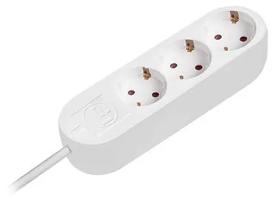 Produktbild von Verlängerungskabel 3-fach, 2 m, 3 x 1,0 mm², weiß, Schuko