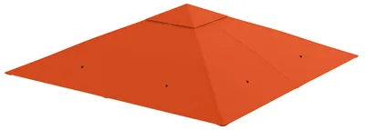 Image de Toit de remplacement pour pergola Outsunny, housse de pergola en polyester, orange, 2,98 x 2,95 m