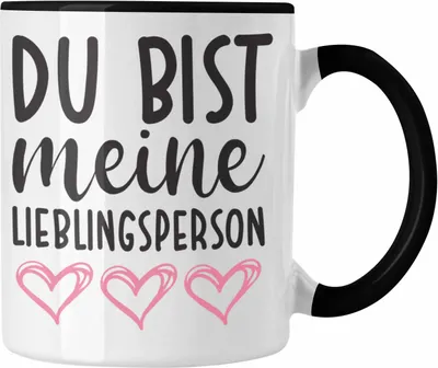 Produktbild von Trendation - Lieblingsmensch Lieblingsperson Tasse Geschenk Beste Freundin Freund Tasse mit Spruch (Schwarz)
