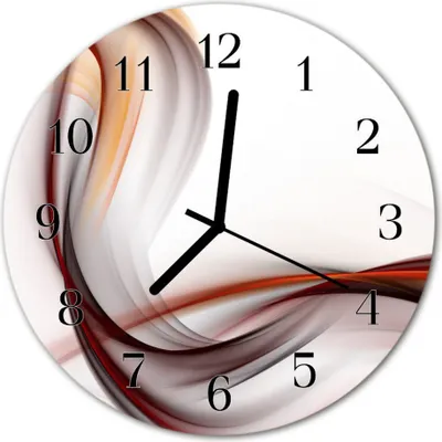 Produktbild von Glasuhr Wanduhr Küchenuhr Echt-Glas 30fi cm Abstraktes rot orange