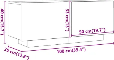 Produktbild von vidaXL TV-Schrank mit LED-Leuchten Weiß 200x35x40 cm