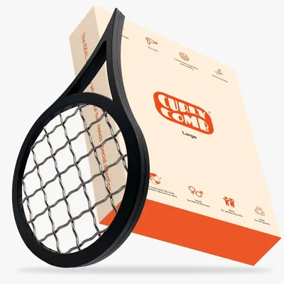 Productafbeelding van Haarborstel met spiralvormig handvat, groot, van staal, geschikt voor krullend haar