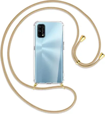 Produktbild von Handykette Backcover-Schutzhülle mit Band (Metall goldfarben) für Realme 7 Pro - caramel