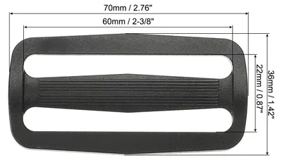 Produktbild von 60mm / 2 3/8 Zoll Tri Glide Schieber Schnallen, 10 Stš¹ck Kunststoff Gurtband Befestiger fš¹r Rucksack Tasche Gš¹rtel, Schwarz