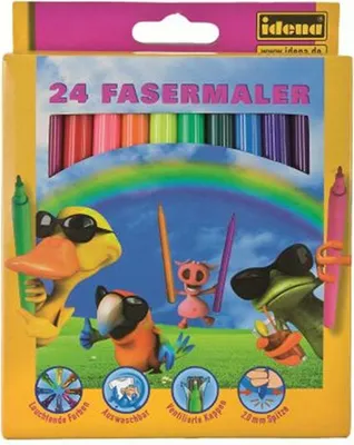 Produktbild von 72 (3x 24) Fasermaler / Filzstifte / 24 verschiedene Farben