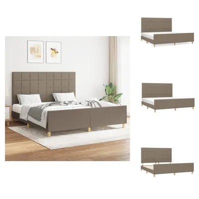 Immagine prodotto di vidaXL Struttura letto con testiera in tessuto taupe 160x200 cm - Letti e strutture letto