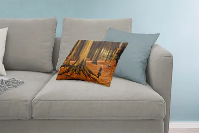 Produktbild von MuchoWow® Zierkissen Sofakissen Wohnzimmer Dekokissen 60x40 cm Mädchen im Wald - Vincent van Gogh - Kopfkissen - Polster mit Foto