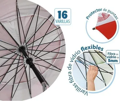 Produktbild von Sonnenschirm Ø 240 cm mit Tragetas und Sonnenbeschattung UPF 50+ Rot 240 cm - Aluminium