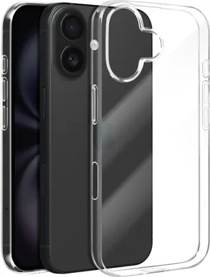 Image de Mayaxess, étui de protection en silicone souple pour Apple iPhone 16 Plus, transparent