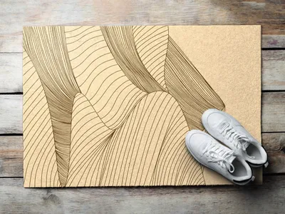 Produktbild von Fußmatte Aussen - Schuhmatte Haustür- Schmutzfangmatte Türvorleger - Outdoor Teppich Schmutzfänger - 60x40 cm - Geometrische Welle