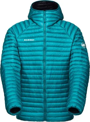 Türkisfarbene Mammut Aenergy IN Hooded Jacke mit durchgehendem Reißverschluss und Kapuze