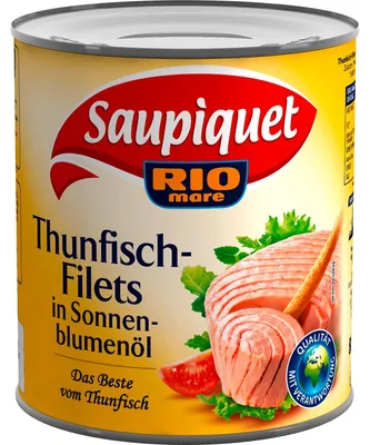 Obrázek produktu pro Saupiquet Rio Mare filety z tuňáka ve slunečnicovém oleji v plechovce 800g