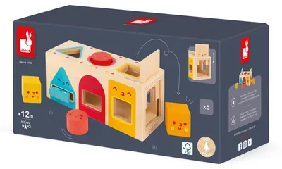 Produktbild von Janod Holz Formen Sortierbox - Lernspielzeug für Kleinkinder und Vorschulkinder