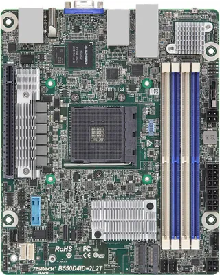 Immagine prodotto di Asrock B550D4ID-2L2T Scheda madre AMD B550 Socket AM4 mini ITX (B550D4ID-2L2T)