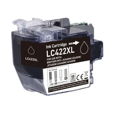Produktbild von Druckerpatrone kompatibel mit Brother LC-422 XL-BK Black, Schwarz für MFC-J5340, MFC-J5345, MFC-J5740, MFC-J6540, MFC-J6590, MFC-J6940
