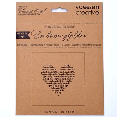 Produktbild von Mundart Stempel - Deutsch Text Prägefolder 15 x15cm "Danke"