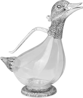 Produktbild von Wein-Dekanter Ente, versilbert, 26,0 x 11,0cm, H 27,0cm, 1000ml