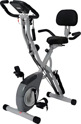 Image de Vélo multifonction HAWAKO | Vélo elliptique avec 16 niveaux de résistance | Sangles de traction, écran, pliable | Gris