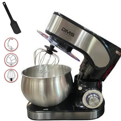 Produktbild von DMS Küchenmaschine Knetmaschine Farbe: Schwarz, 6 Liter, 1600 W, Rühren KM-1600B