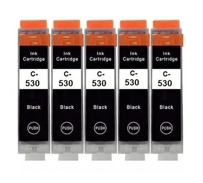 Produktbild von 5 x kompatible Druckerpatrone PGI-530 Schwarz, Black für Canon Pixma TS8500, TS8550, TS8551, TS8552, TS8700, TS8750, TS8751 mit neuem Chip