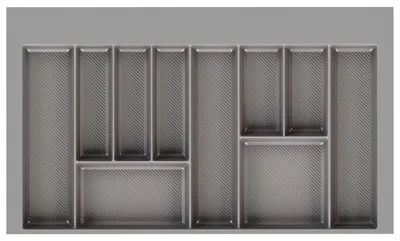 Produktbild von Sossai Besteckeinsatz Divio Grip 85 x 49 cm, 10 Fächer, Farbe: Anthrazit