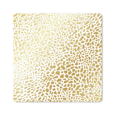 Produktbild von MuchoWow® Mauspad Mousepad Pantherdruck - Gold - Weiß 30x30 cm - Mousepads - Maus Mat - Pad - Mausunterlage - Gaming