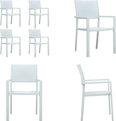 Produktbild von vidaXL Gartenstühle 4 Stk. Weiß Kunststoff Rattan Optik - Gartenstuhl - Gartenstühle - Kunststoff Gartenstuhl - Kunststoff Gartenstühle