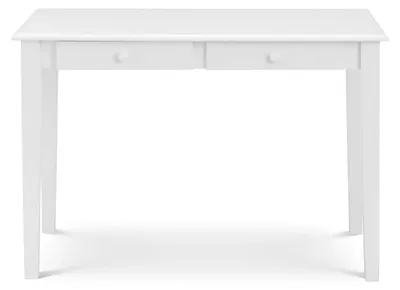 Schreibtisch weiß mit 2 Schubladen, 110x56x74 cm, Holz/Metall