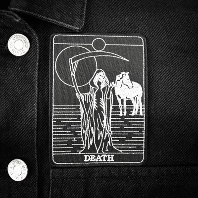 Produktbild von Aufnäher Death Tarot Card Motiv zum Aufbügeln