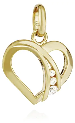 Obrázek produktu pro Přívěsek "NKlaus" ve tvaru řetízku, žluté zlato 333, bílý zirkon, 12x11 mm