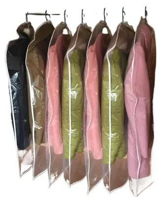 Imagen del producto de Juego de 5 fundas transparentes para ropa, ideales para almacenamiento