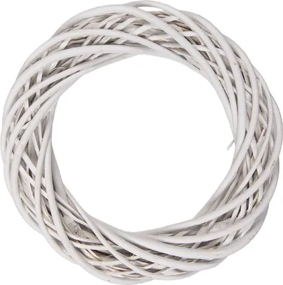 Image de Clayre & Eef, couronne en rotin, blanche, 30x6 cm