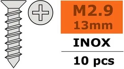 Immagine prodotto di G-Force, vite autofilettante a testa bombata in acciaio inossidabile, 2,9 x 13 mm, confezione da 10 pezzi / GF-0276-002
