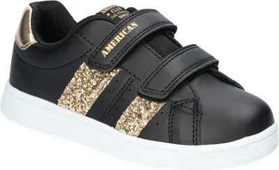 Produktbild von AMERICAN CLUB ES179 Solide Kinderschuhe mit Klettverschluss, Sneaker für Mädchen, modische Kinderschuhe, Innensohle aus Naturleder, Casual, Schwarz 30