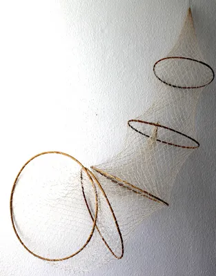 Produktbild von Fischreuse zur Dekoration Länge 180cm, Baumwolle und Bambusringe
