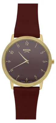 Obrázok produktu pre Hodinky Boccia 3381-03, dámske, titán, bordovo-zlatá farba