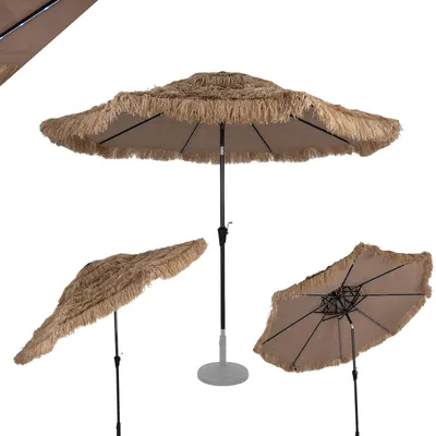 Produktbild von KOMFOTTEU Hawaii Sonnenschirm 290 cm, Gartenschirm mit LED-Solarbeleuchtung
