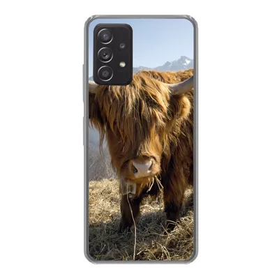 Produktbild von MuchoWow® Handyhülle Schutzhülle Hülle für Samsung galaxy a73 Schottischer Highlander - Berg - Schnee Silikon Softcase Handy Hülle - Handyhülle