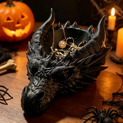 Fantasy-Drachenfigur, Skelett-Design, Halloween-Deko, 1 Stück