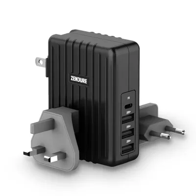 Produktbild von 4-Port 45W PD Ladegerät Schwarz EU/UK/US
