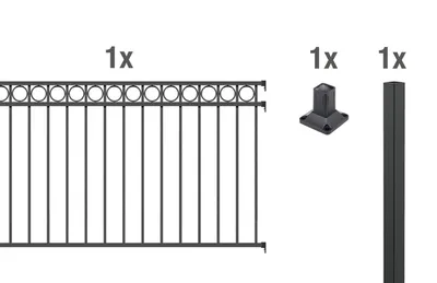 Immagine prodotto di Alberts 510077 Set di prolunghe per recinzione a cerchio, da avvitare, antracite, altezza 120 cm, lunghezza 2 m