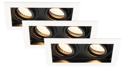 Image de HOFTRONIC - Spots LED encastrables Durham 4W 345lm 2700K Inclinables Noir lot de 3
