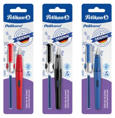 Produktbild von Pelikan 824491, Gemischte Farben, Kartuschenfüllsystem, Blau, Recycelbarer Kunststoff, Edelstahl, Medium