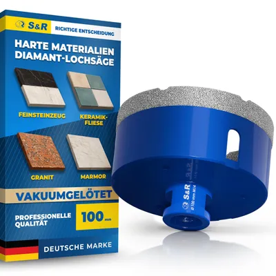 Produktbild von S&R Professional Diamant Fliesenbohrer 100 mm,Lochsäge für Fliesen M14 – Größe 100 mm - M14