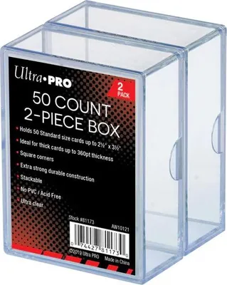 Produktbild von Ultra Pro - 2-Piece Storage Box - Clear - for 50 Cards (2 Boxes)