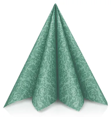 Produktbild von GRUBly Airlaid Serviette Ornaments in Eukalyptus, 40 x 40 cm, 50 Stück