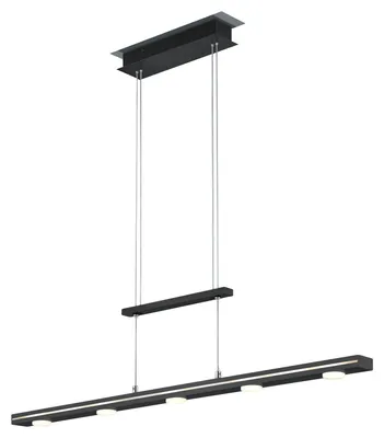 Immagine prodotto di Lampada a sospensione a LED - nero opaco - metallo - 7 lampadine - 100 x 160 cm - regolabile in altezza